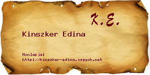 Kinszker Edina névjegykártya