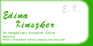edina kinszker business card
